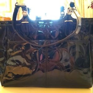 Coach Authentic Glass black leather hand bag/purse M1093-F16564